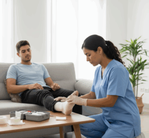 Cuidados postoperatorios a domicilio en CDMX y Estado de México con enfermería profesional y curaciones seguras.